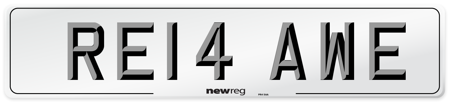 RE14 AWE Number Plate from New Reg